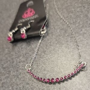 Paparazzi Silver and Pink Necklace with Elegant Design